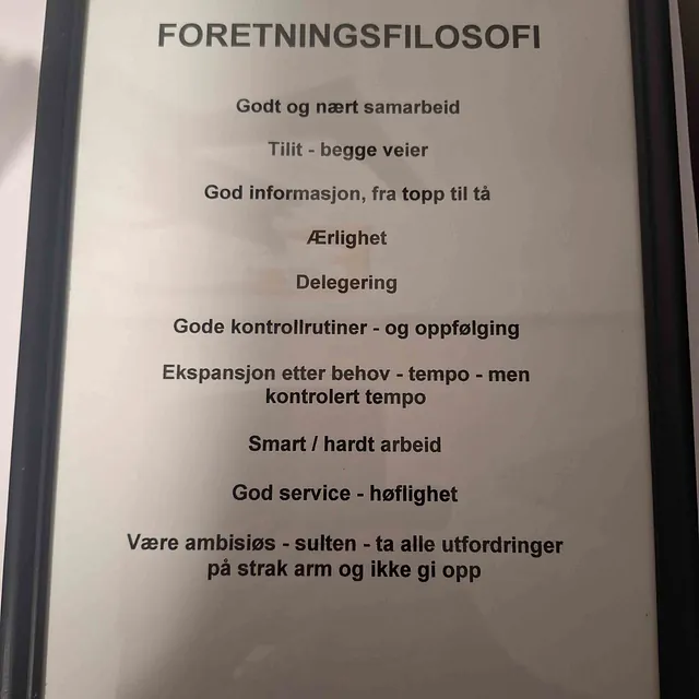 Bilde av foretningsfilosofi